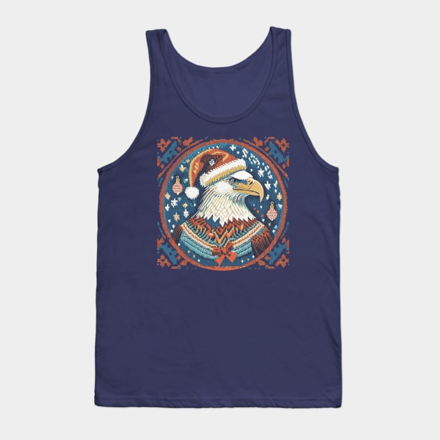 Eagle wearing his Ugly Christmas Sweater Tank Top by Midcenturydave